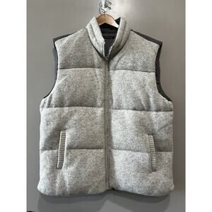 Louis Castel Golf 2XL (115) Wool Blend Down Puffer quilted Vest Gray Full Zip